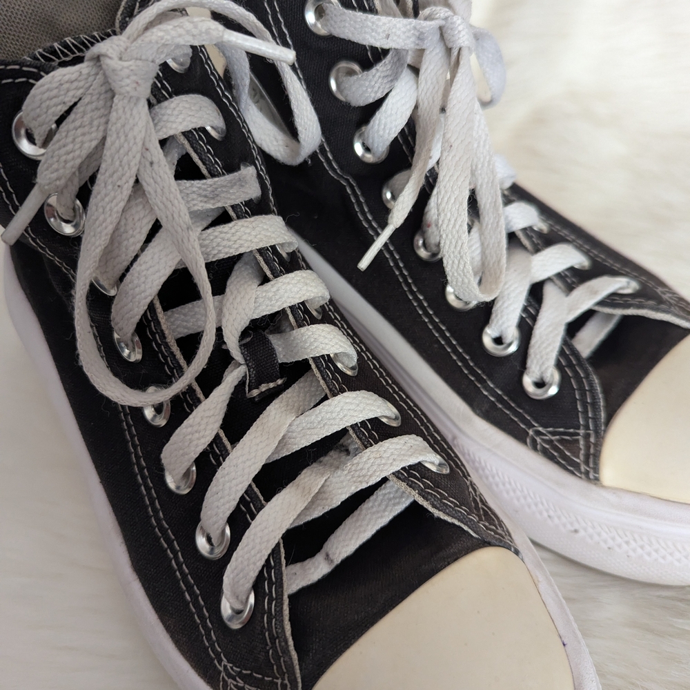 Converse All Star Women's Black High-Top Platform Sneakers Size 7 - Picture 6 of 9